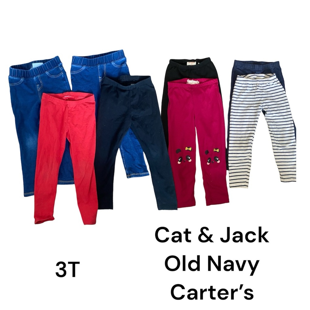 3T legging bundle lot - Cat & Jack, Old Navy - 4 EUC, 4 Play condition - pants